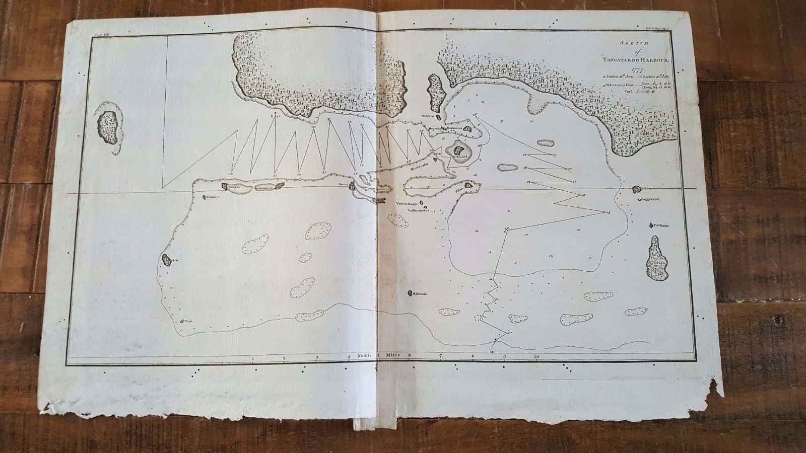 SKETCH OF TONGATABOO HARBOUR – TONGA ISLANDS EARLY MAP, Circa 1785