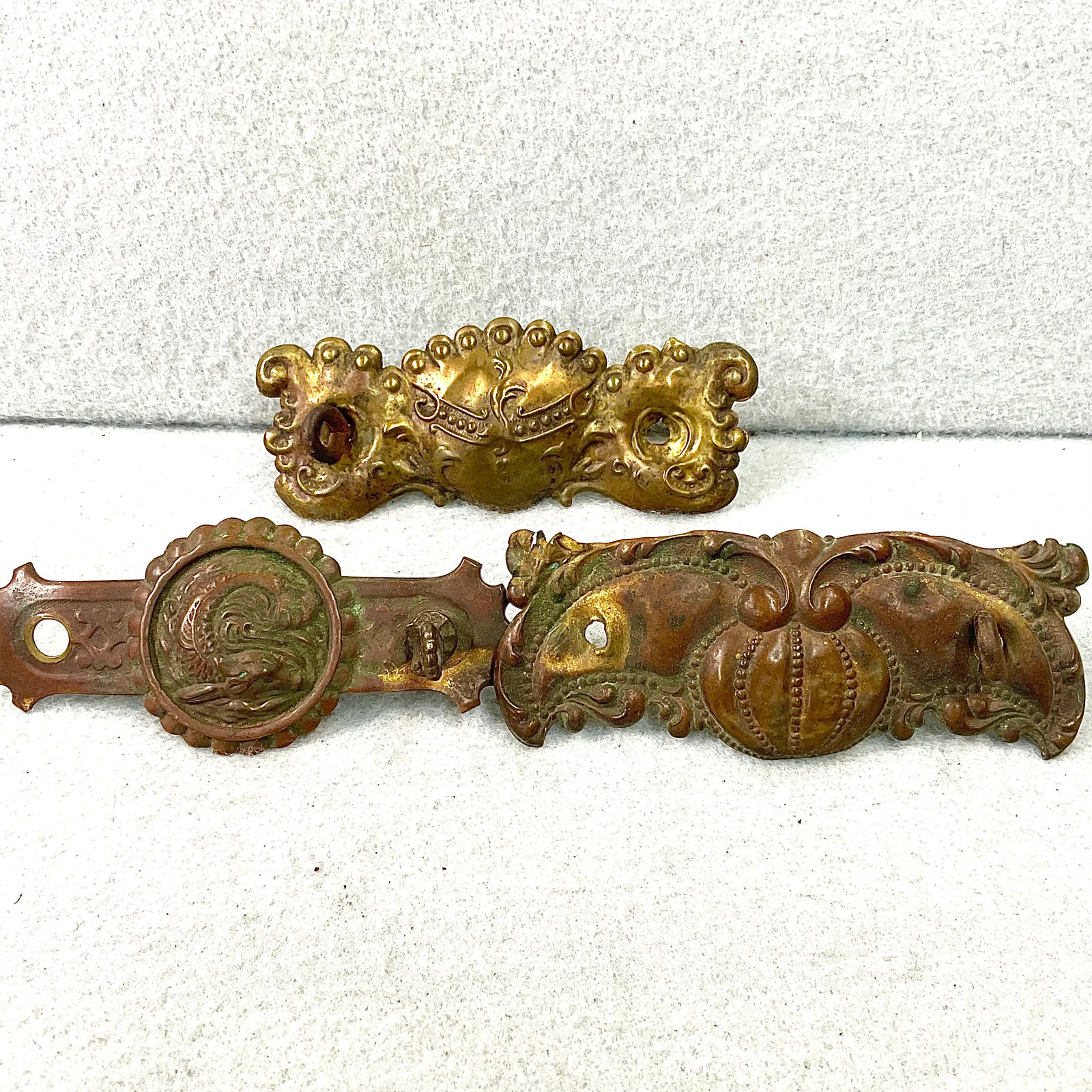Antique Brass Furniture Hardware Lot Ornate Decorative Pulls Drawer Parts