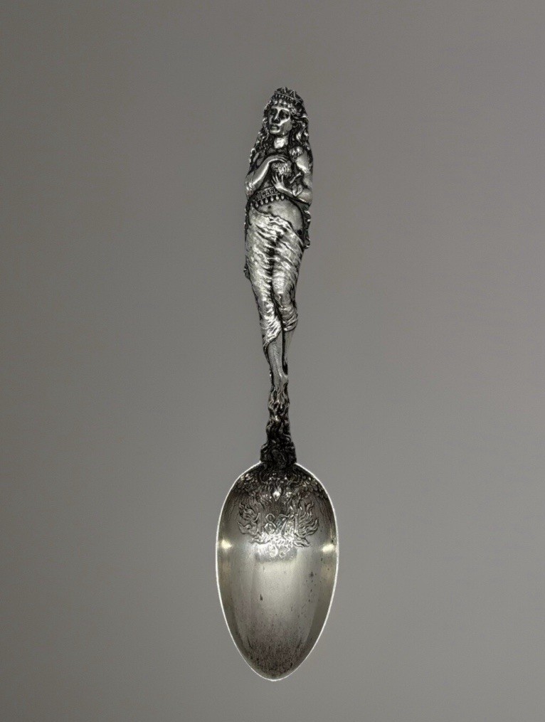 Gorham John Larson Co Sterling Silver Spoon 1893 Miss Chicago World Fair 1871 #9
