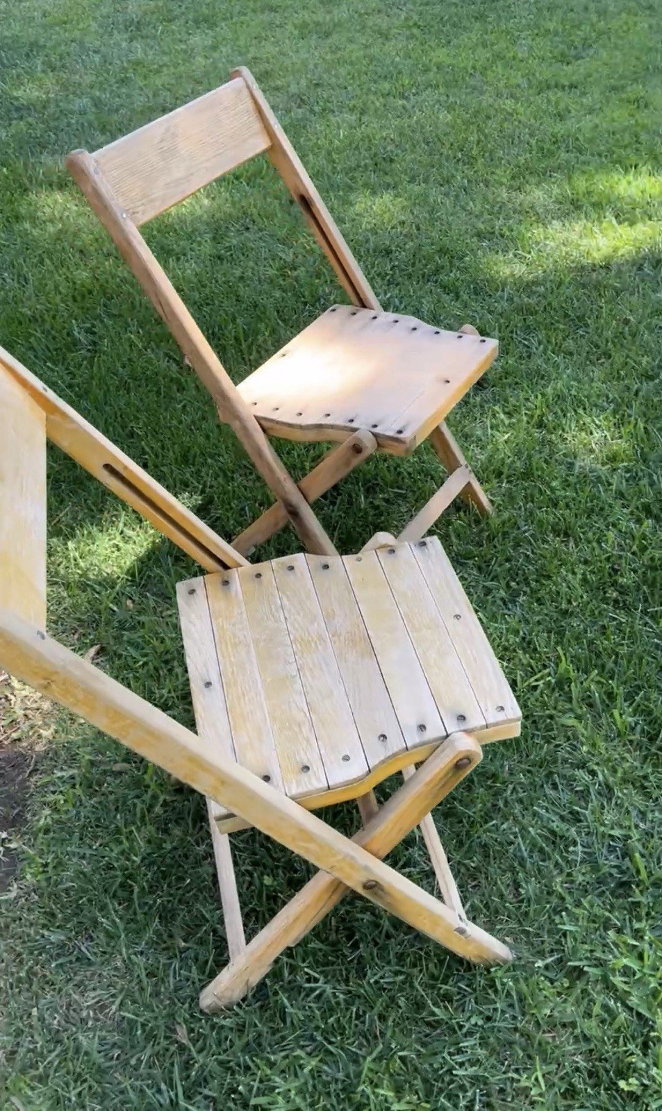 A Pair of Vintage Snyder Co. U.S.A. Folding Wood Chair 31″T x 14″W x 13″D 1940