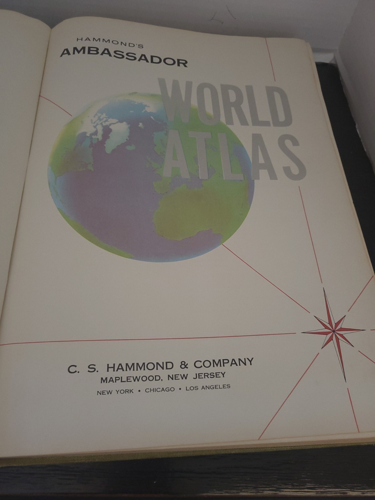 Hammond’s Ambassador World Atlas January 1957 Fifth Printing Hardcover Book