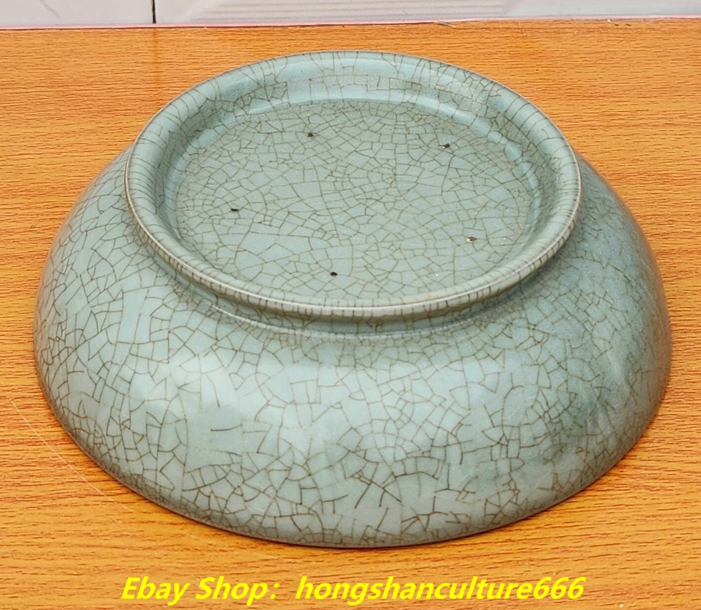 8″Old China Song Dynasty ru kiln porcelain dragon kylin pen wash Plate ashtray