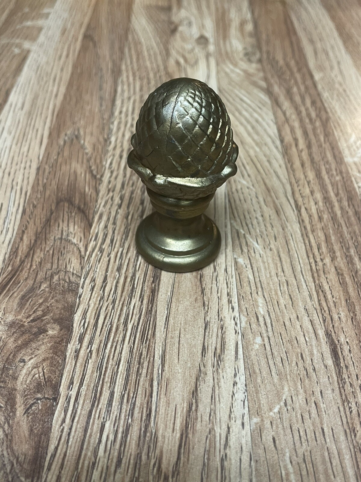 Vintage Brass Pine Cone/ Egg Curtain Rod End