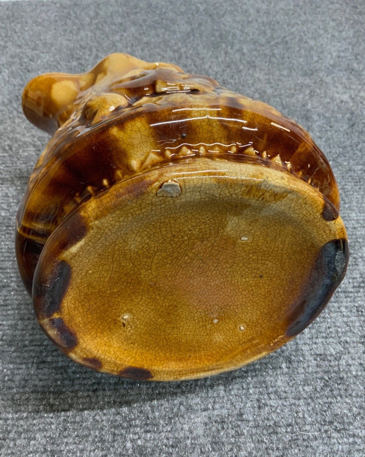 “Rockingham” Glaze Pitcher, “The Hunter”