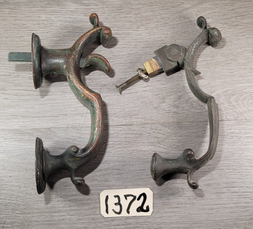 Entry Thumb Latch Exterior Door Pull 8″ With Knocker Mid Century Heavy Bronze