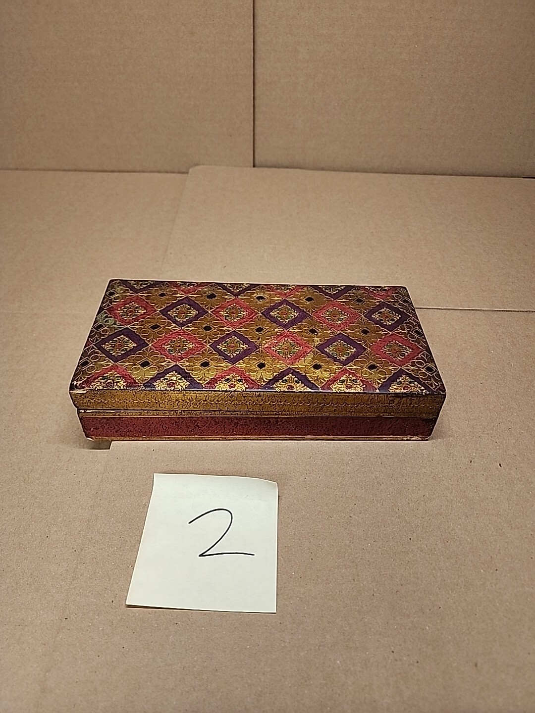 Vintage Wood Small Trinket Storage Box Rose Wood In The Garden.