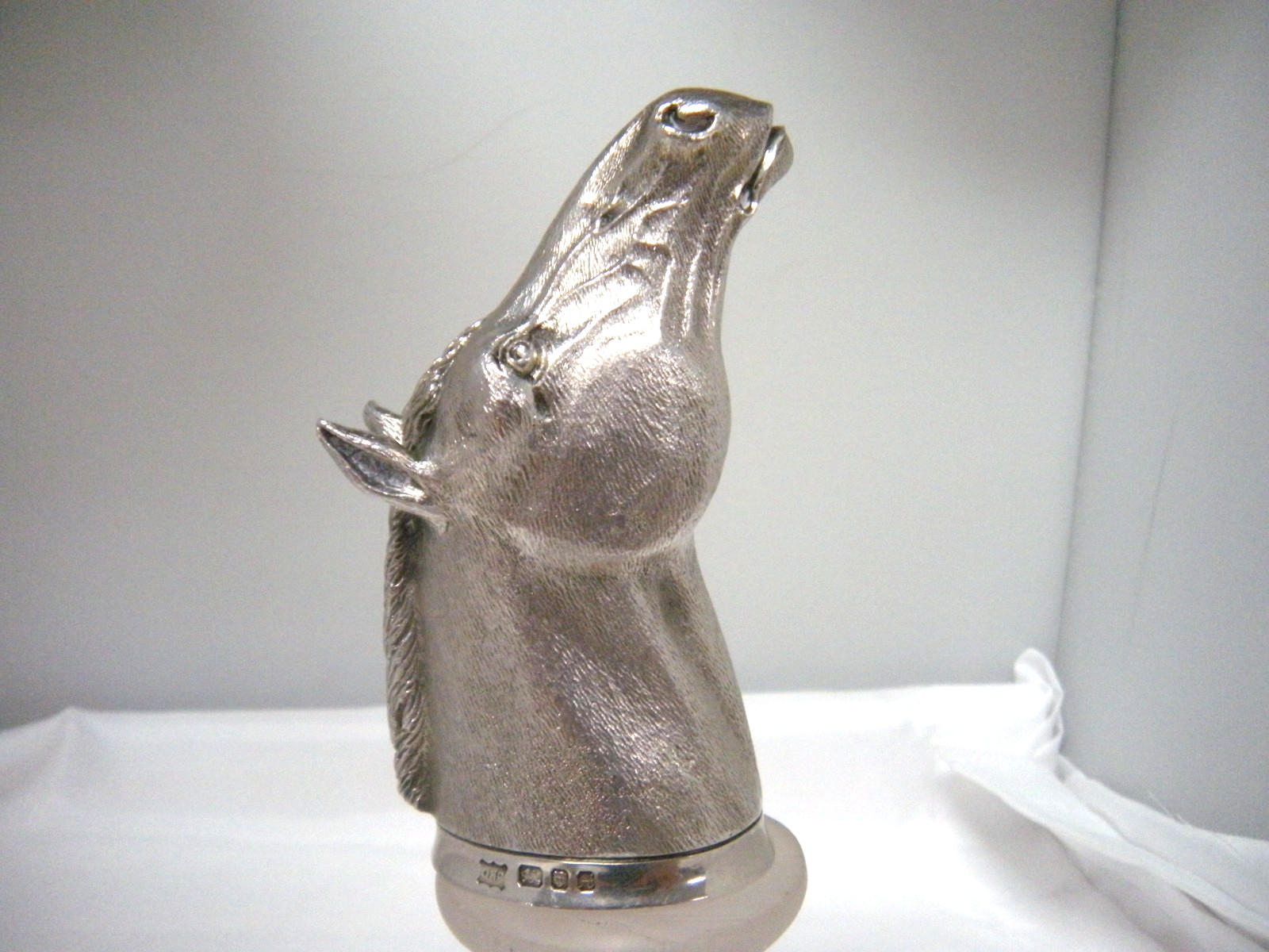 English Sterling Silver and Vermeil Jubilee Horse Head Stirrup Cup, London, 1977