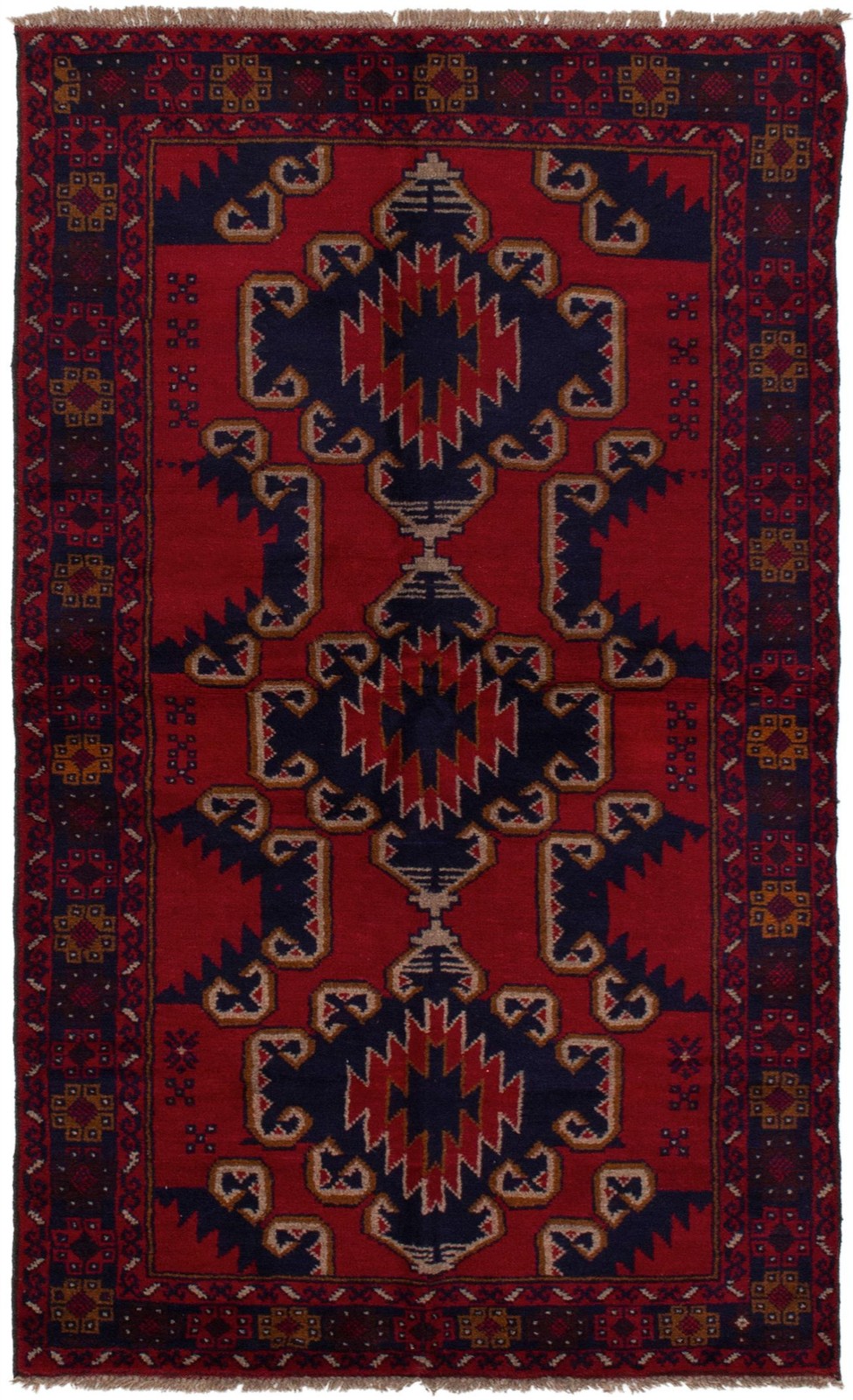 Vintage Traditional Hand-Knotted Area Rug 3’5″ x 6’8″ Oriental Wool Carpet