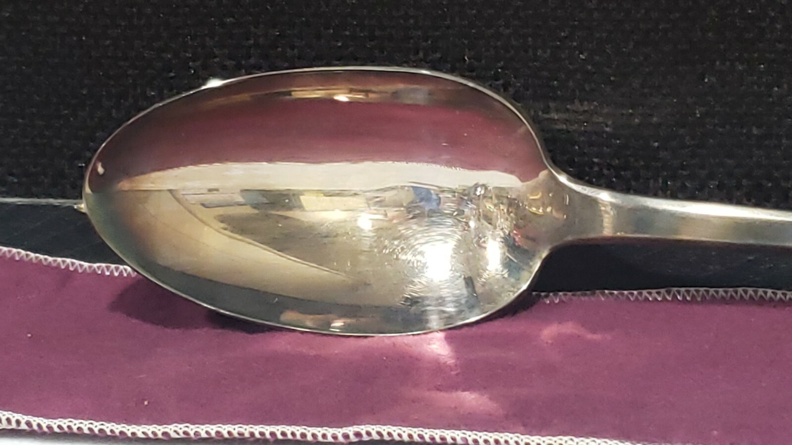 GORHAM Silverplate Serving Spoon 12.25″ ROCHAMBEAU Lt Gov JABEZ BOWEN 1780