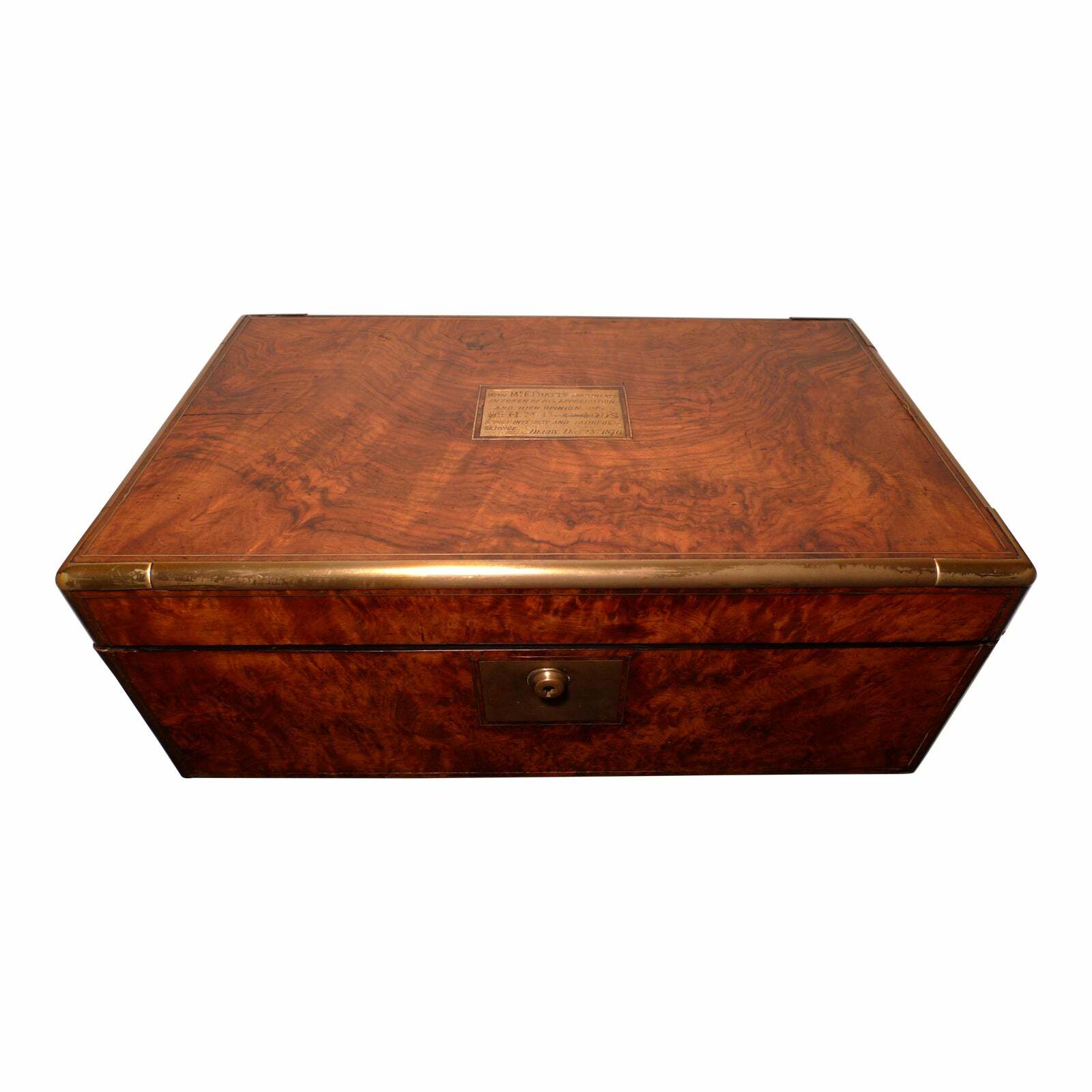 19th Century English Burled Walnut Lap Desk by Joseph Bramah