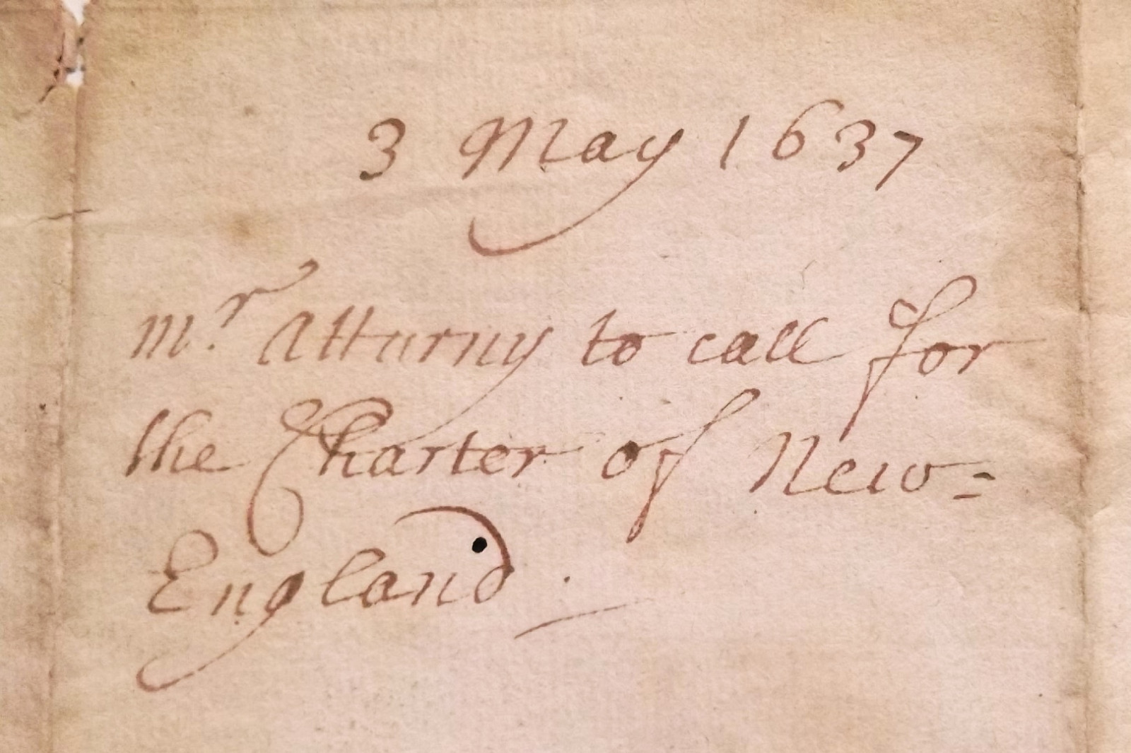 1637 ANTIQUE MANUSCRIPT CHARTER OF NEW-ENGLAND pre revolutionary war 4th of July