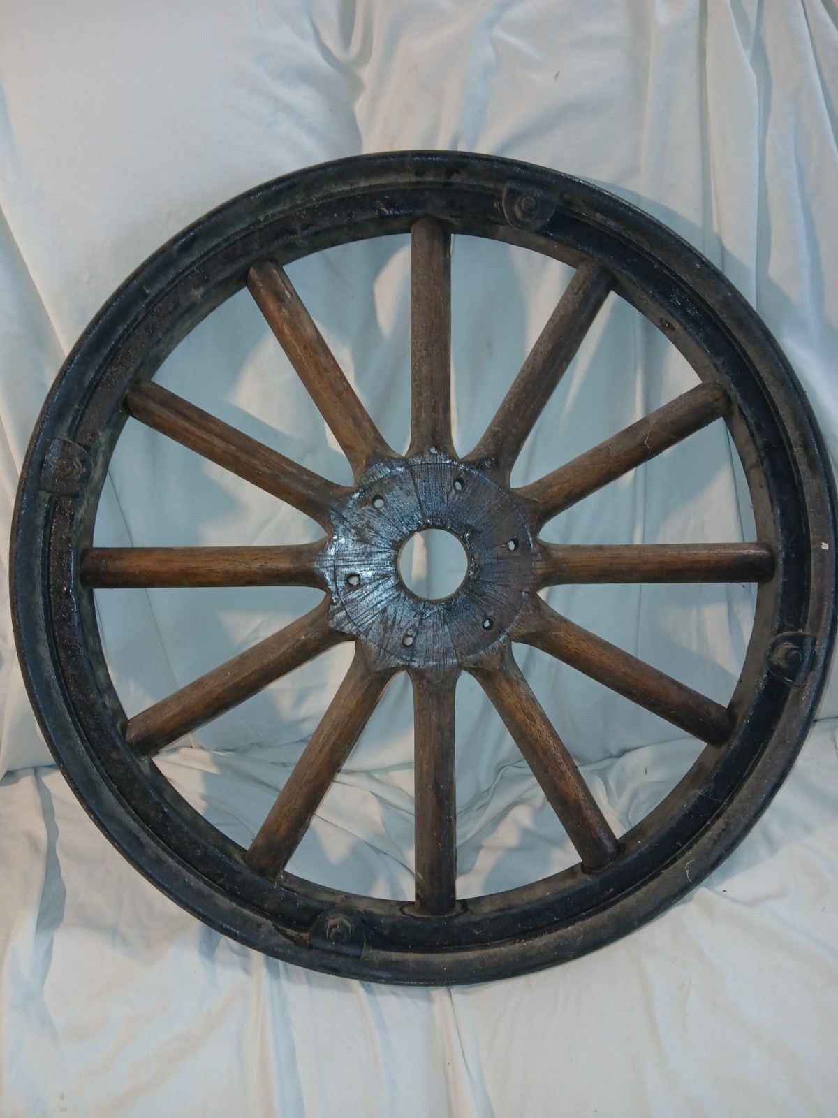 Antique Automobile Wheel 24” Wood Spoke Clincher Rim Pneumatic Tire c.1900-1915