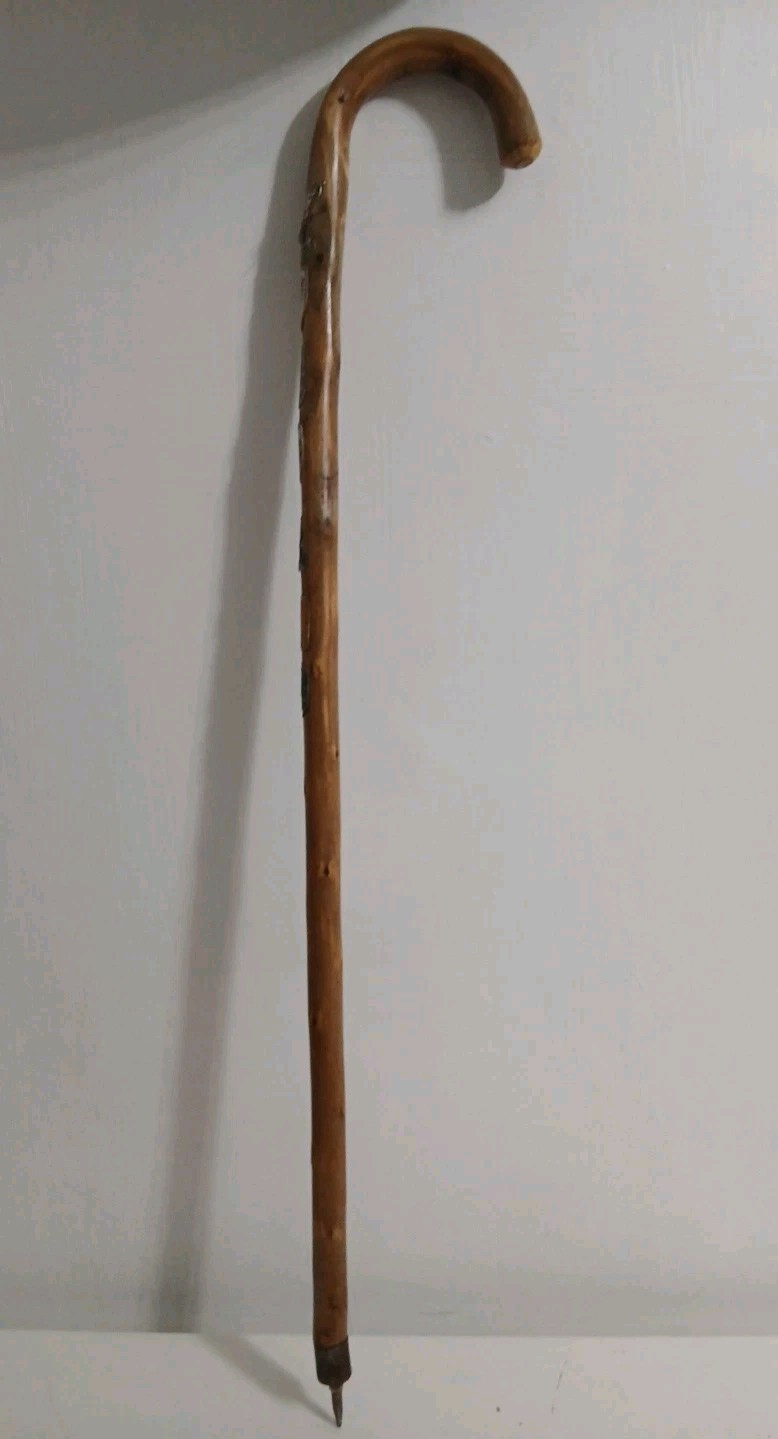 Decorated Walking Stick 35 Inch High Austrian Badges Disability Aid Walker