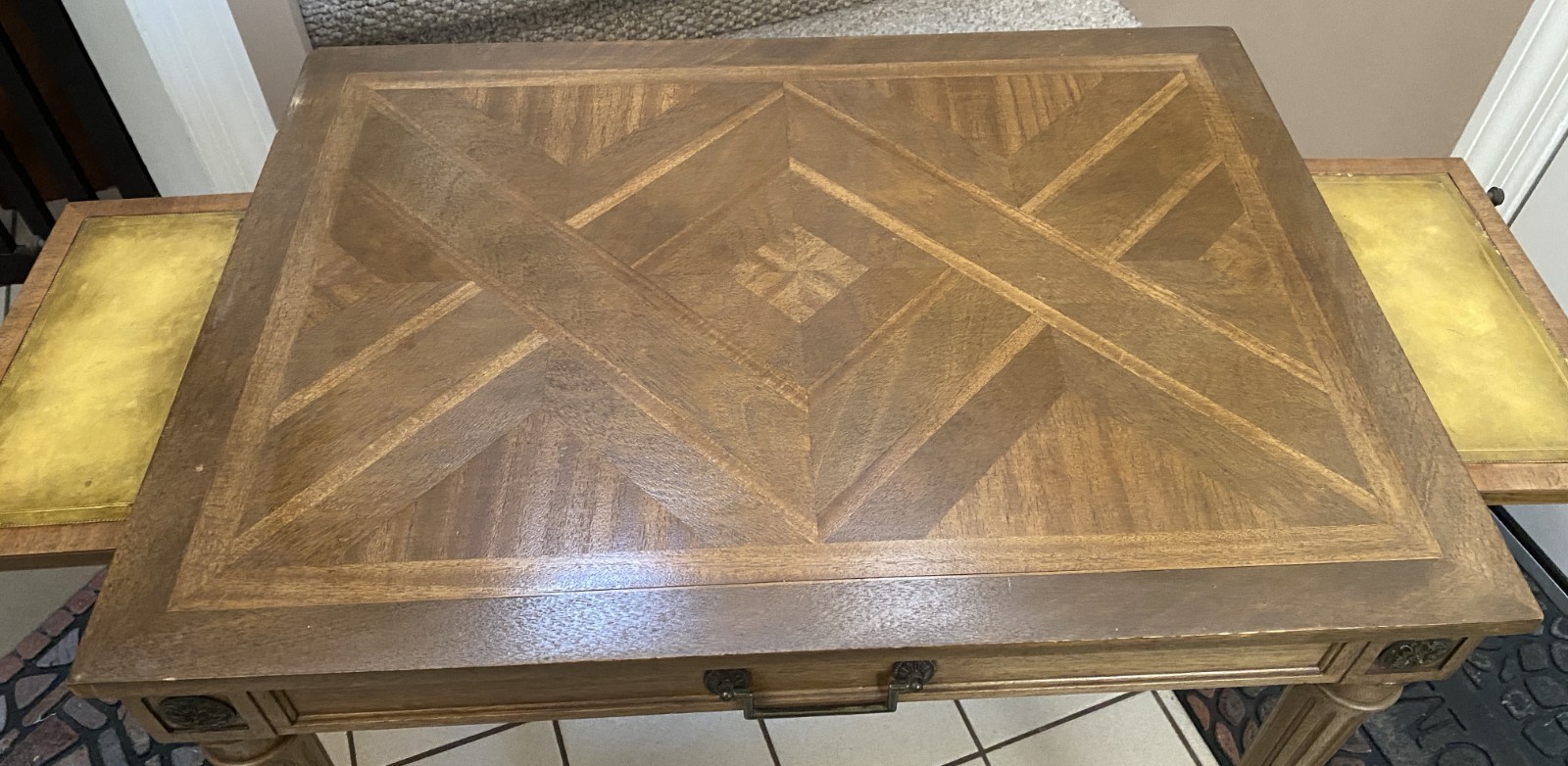 Antique Weiman Heirloom Quality Table-405-Game/Card Table-Inlaid-Side Pullouts