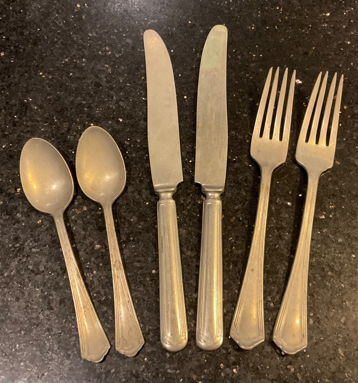 Vintage Rogers Nickel Silver Alaska 6-piece Set Very Old Pattern