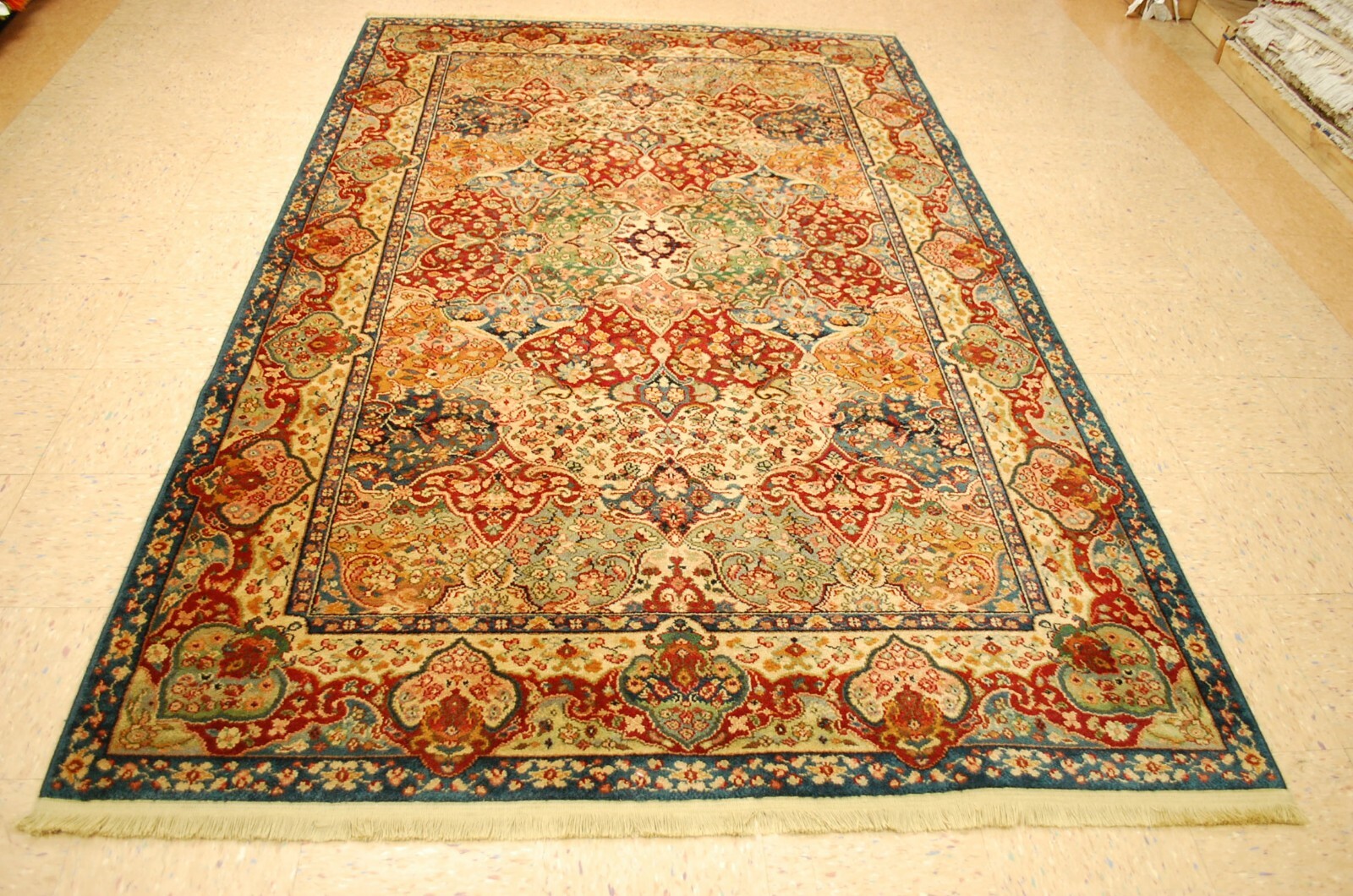 MINT AUTHENTIC AMERICAN KARASTAN MULTICOLORED RUG 5’9″X9′ KIRMAN PANEL #900/903