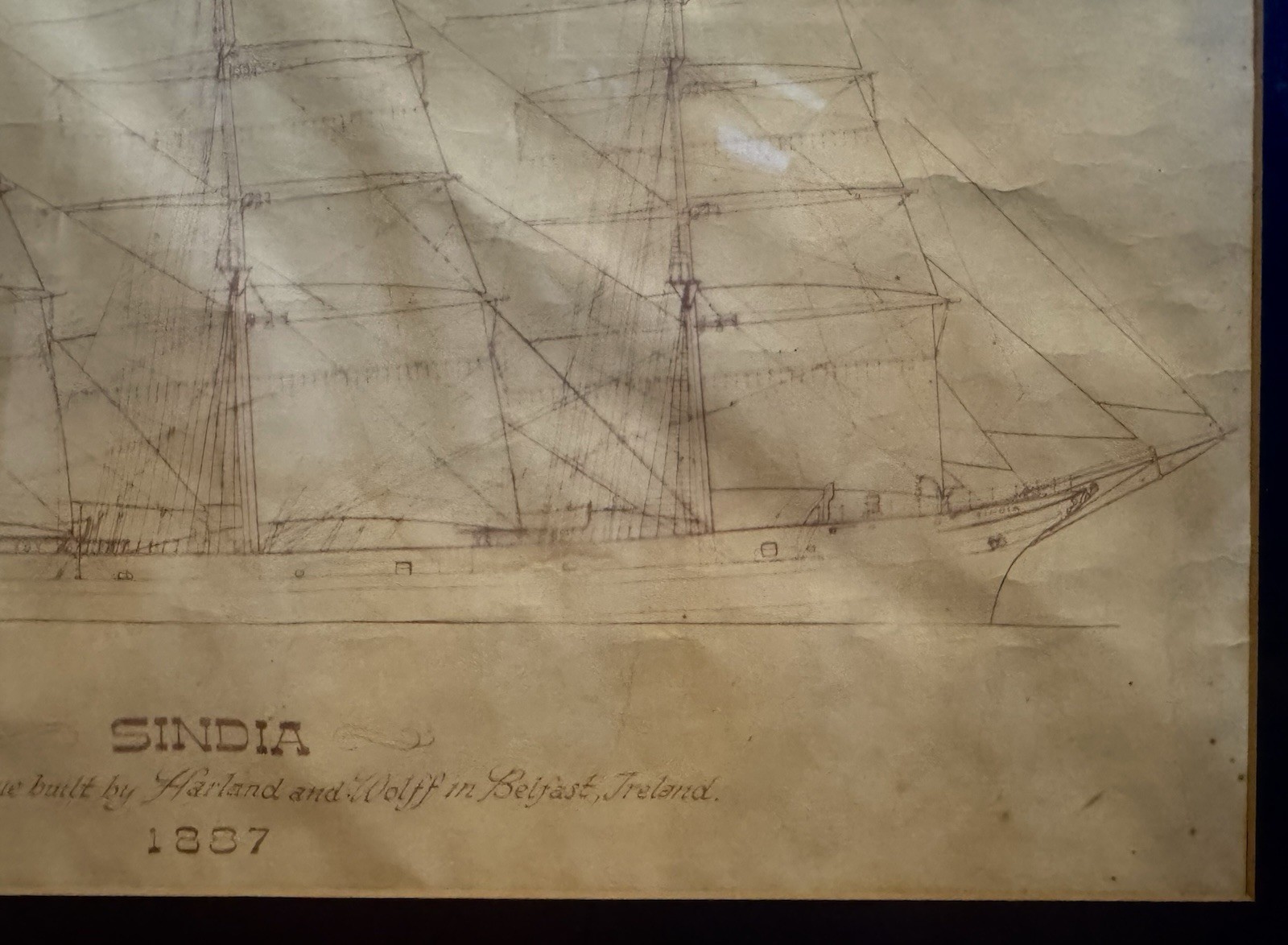1887 Four Masted Barque Steel Hull Ship “SINDIA” Shipwreck 1901 J.D. Rockefeller