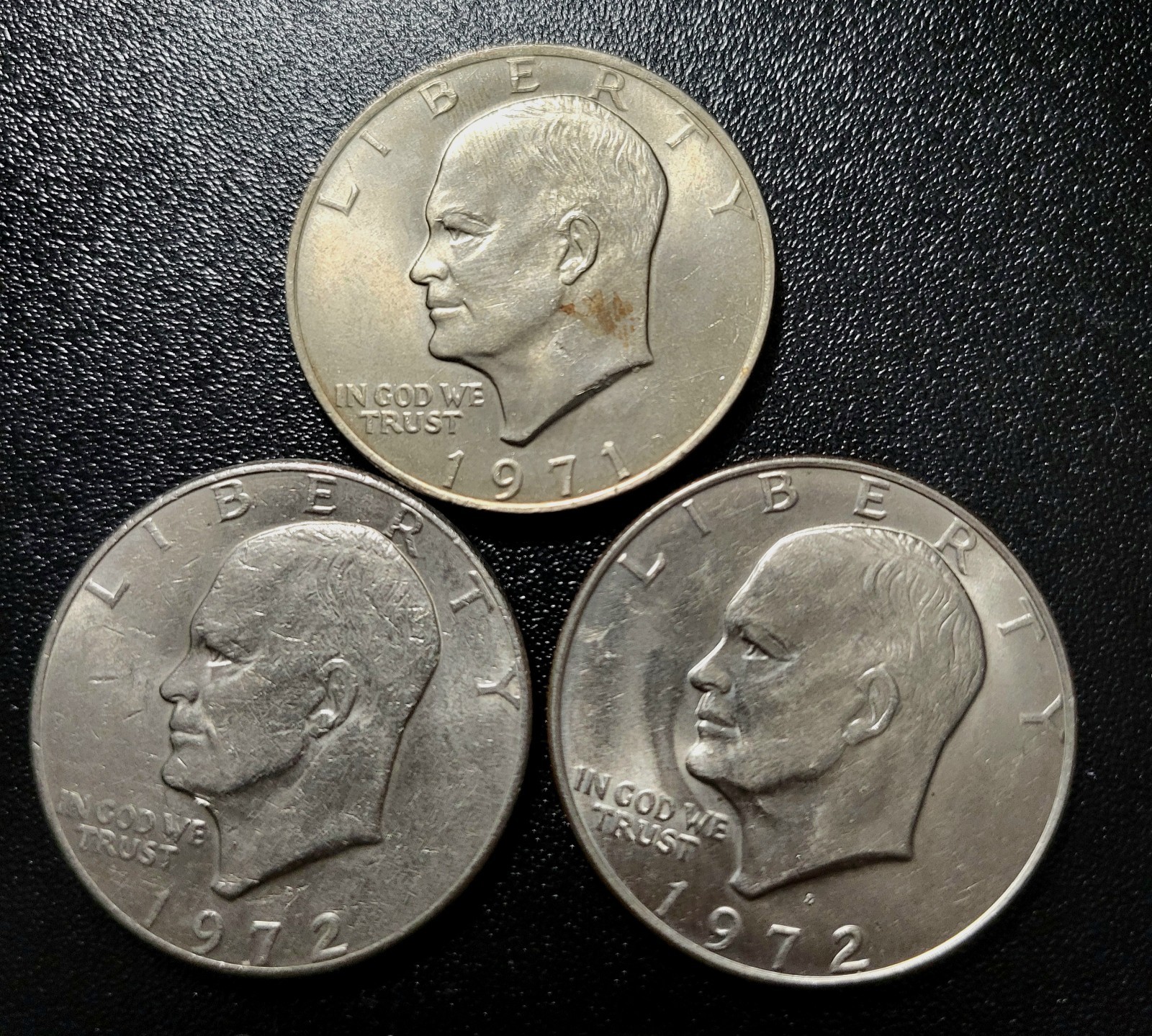 1971, 1972, 1972-D Eisenhower Dollar