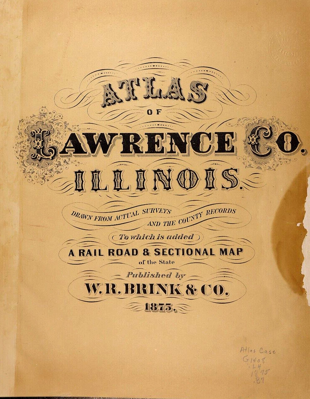 1875 Plat Map ~ Twp. 3 NORTH – RANGE 11 WEST, LAWRENCE Co., IL (14×17)-#03
