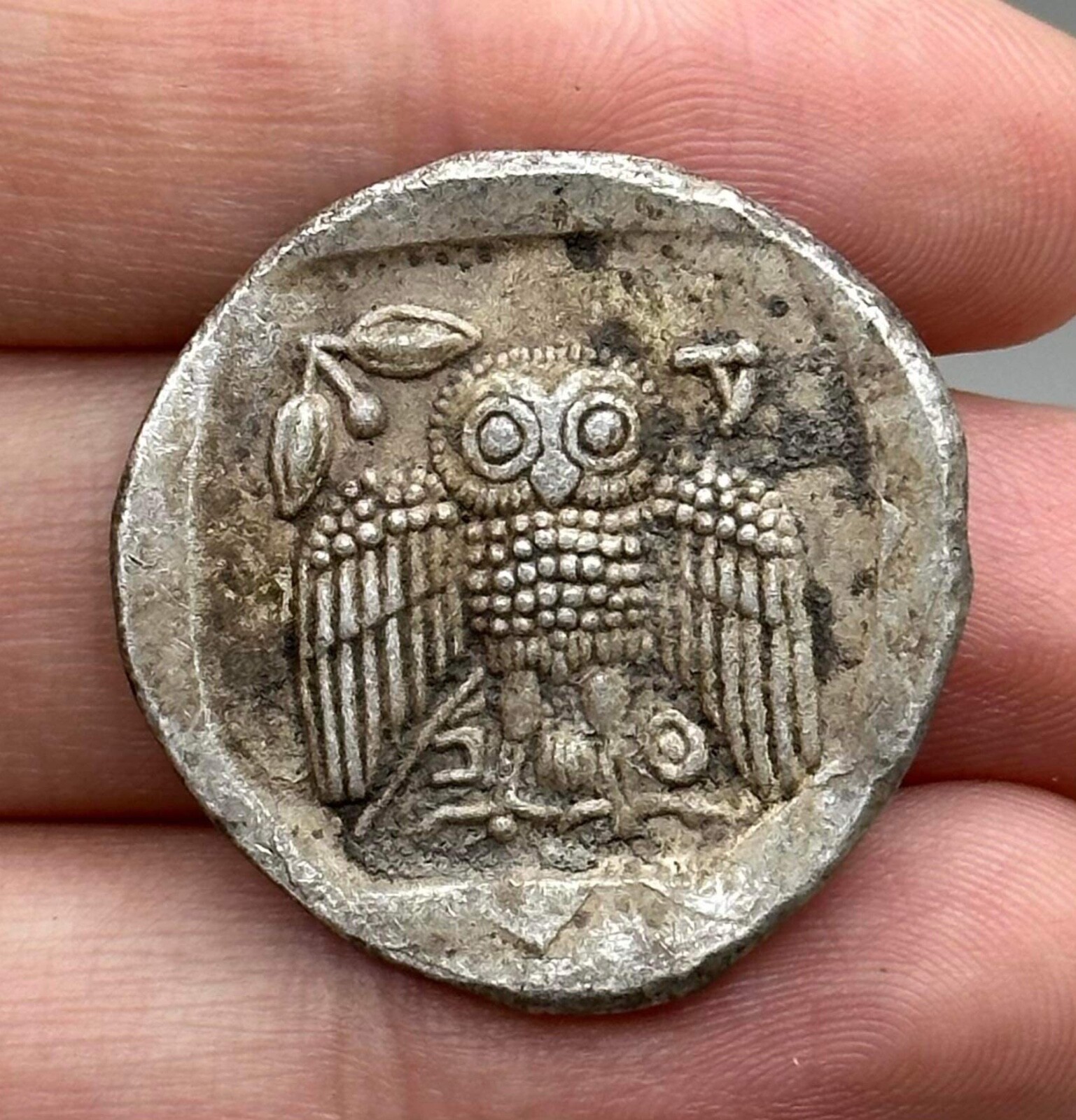 ANCIENT GREEK OLD SILVER TETRADRACHM COIN ATHENS ATTICA OWL 500BC