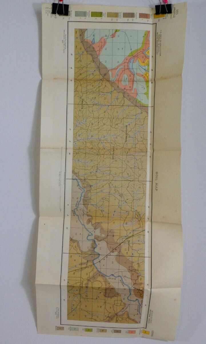 Antique 1902 US Dept. Of Agriculture Bureau Of Soils Map Mississippi Bentonia