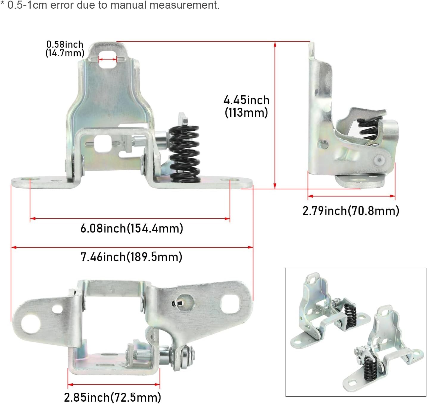 Door Hinge Assembly Front Driver and Passenger Lower Side Fit for Dodge Ram 1500