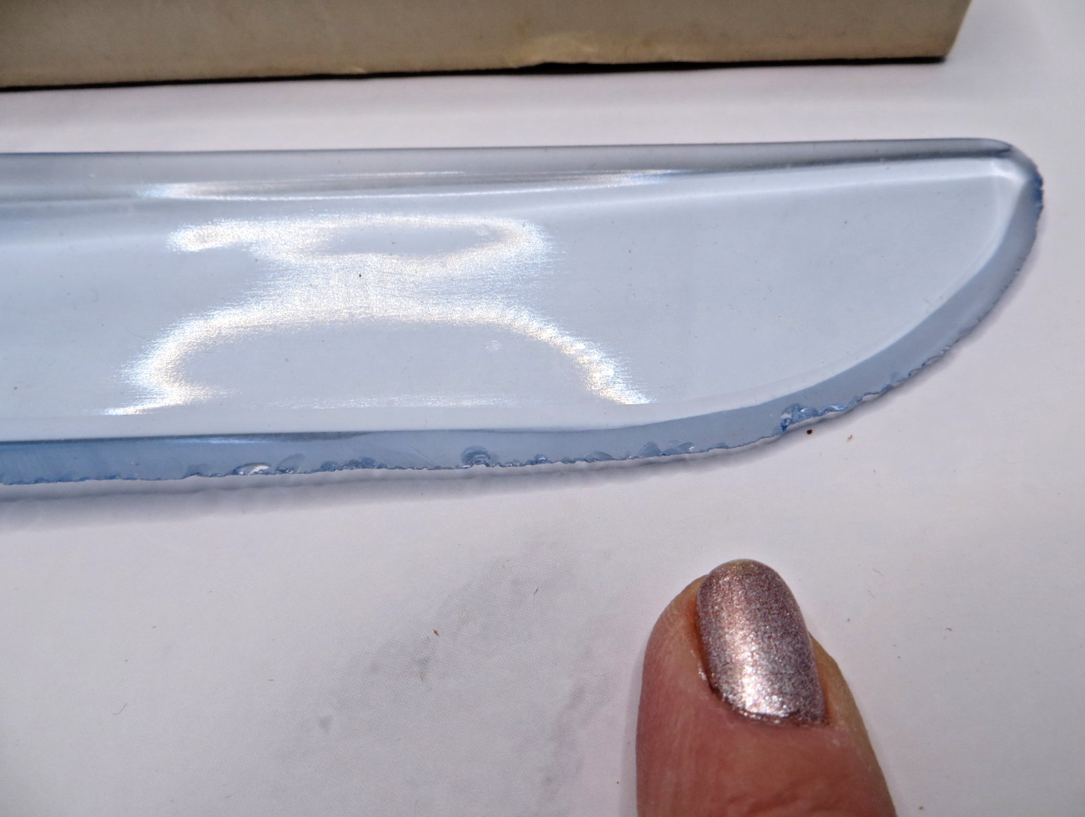 Antique Dur-X Light Blue Depression Glass Floral Flower Style Fruit Knife In Box