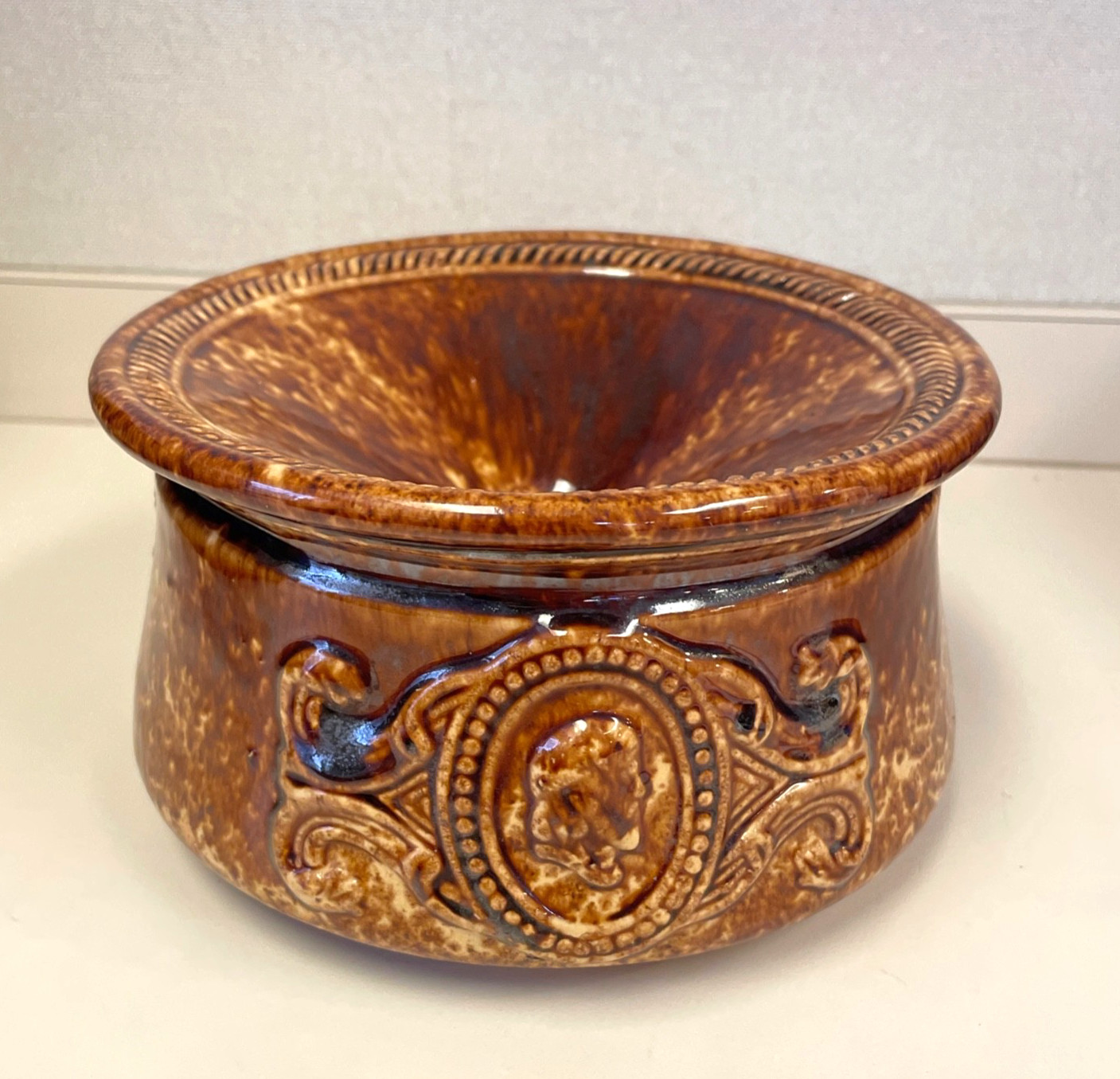 Antique Rockingham Spittoon Bennington Style c.1850 – Excellent Condition