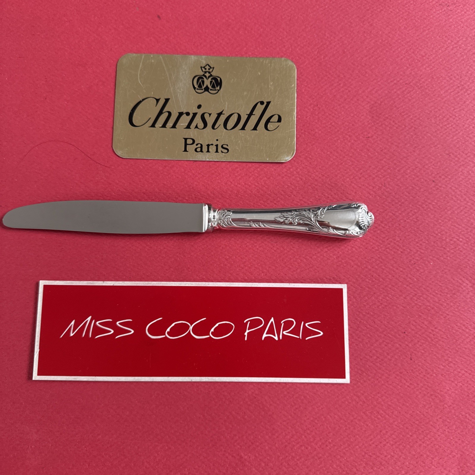 Couteau Fruits Christofle France 7 1/8in Marly Very Bel Condition Metal Silver