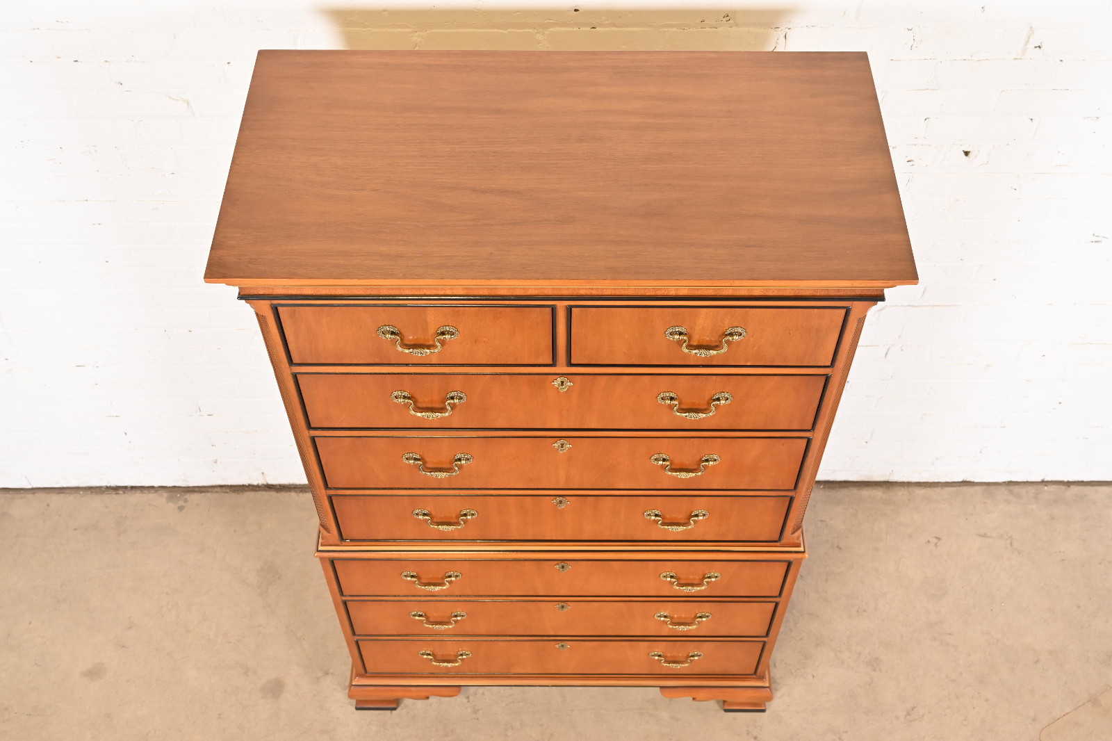 Drexel Chippendale Mahogany Highboy Dresser or Chest of Drawers