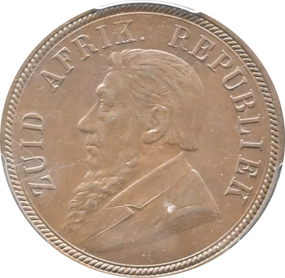 South Africa 1894 ZAR 1 Penny Brown MS 63 BN NGC VERY VERY RARE GRADE