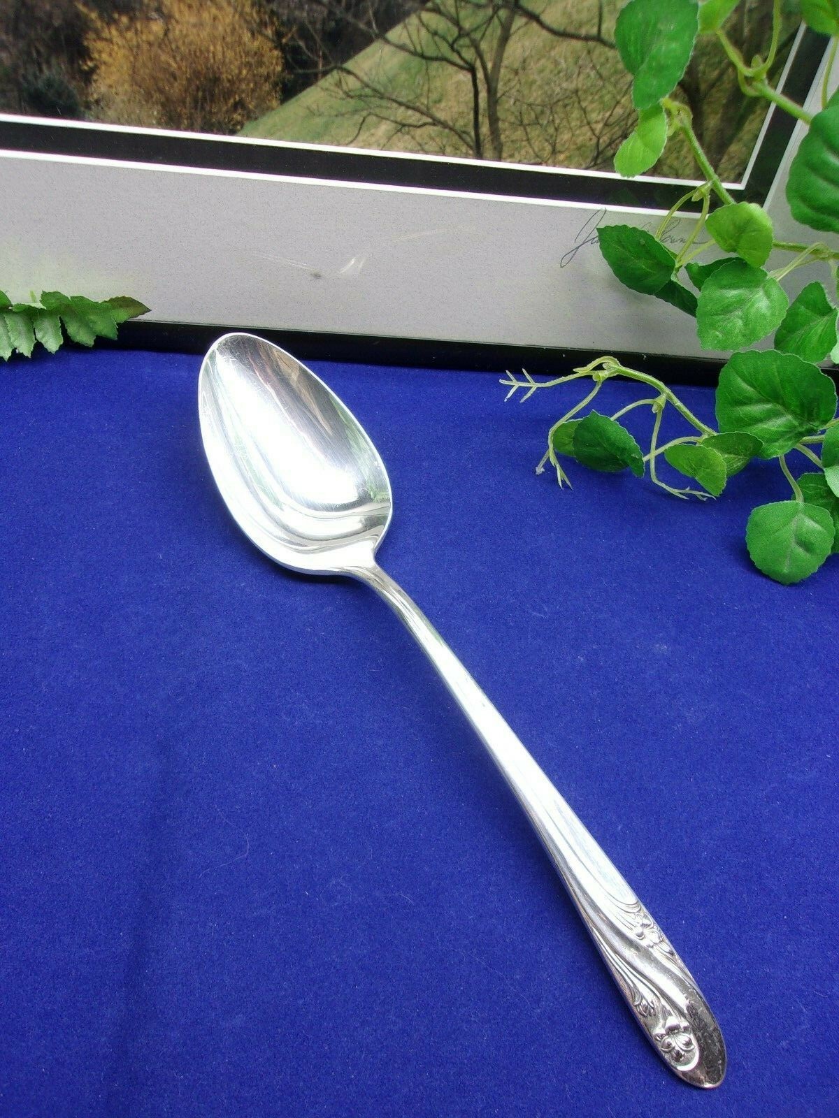 VTG International Silver Holmes & Edwards ROMANCE Solid Serving Spoon 1952