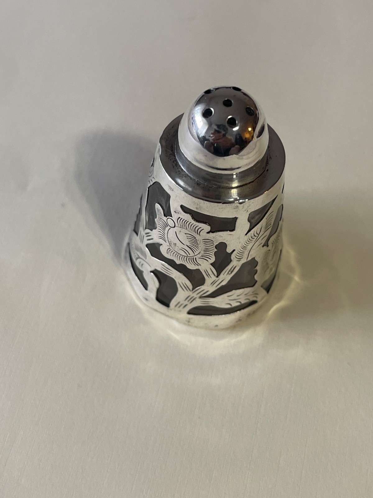 Vintage Taxco Sterling Silver Salt /Pepper Shaker Stamped Sterling w/ hallmark