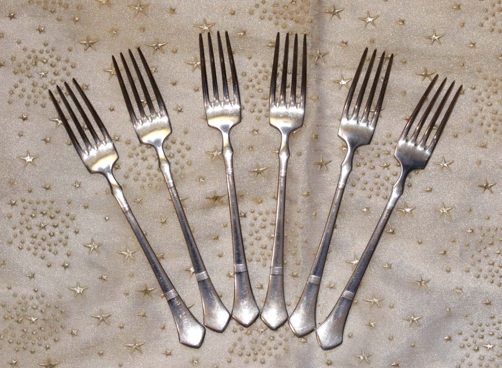 BERNDORF METALWARE FACTORY BMF ARTHUR KRUPP SET OF SIX DINNER FORKS c.1910