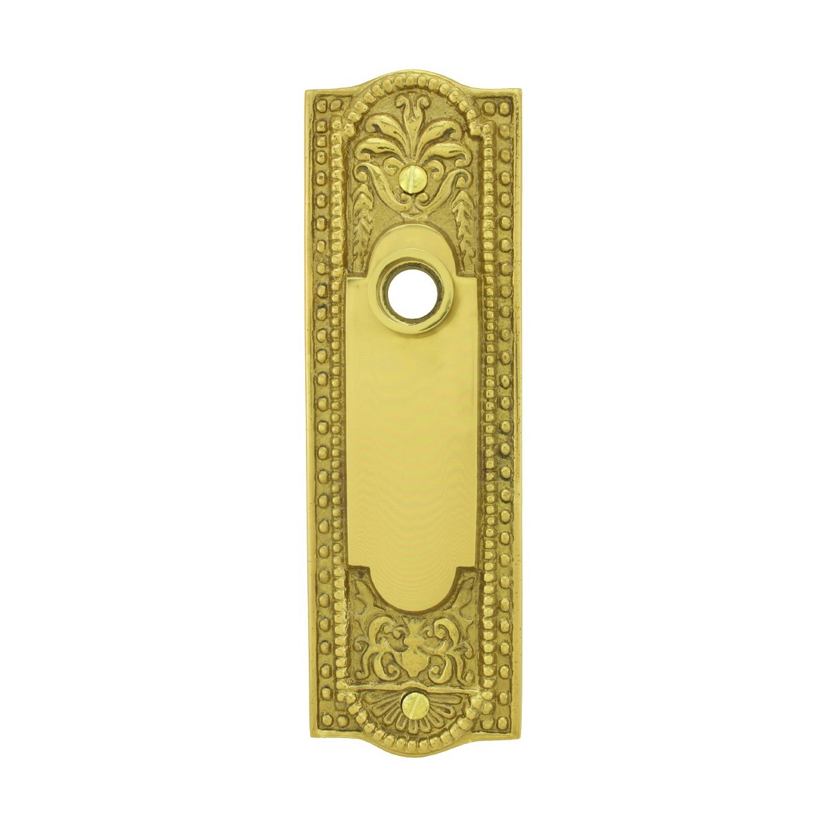 Renovator Supply Door Back Plate Brass Escutcheon Cover with Doorknob Lever Hole