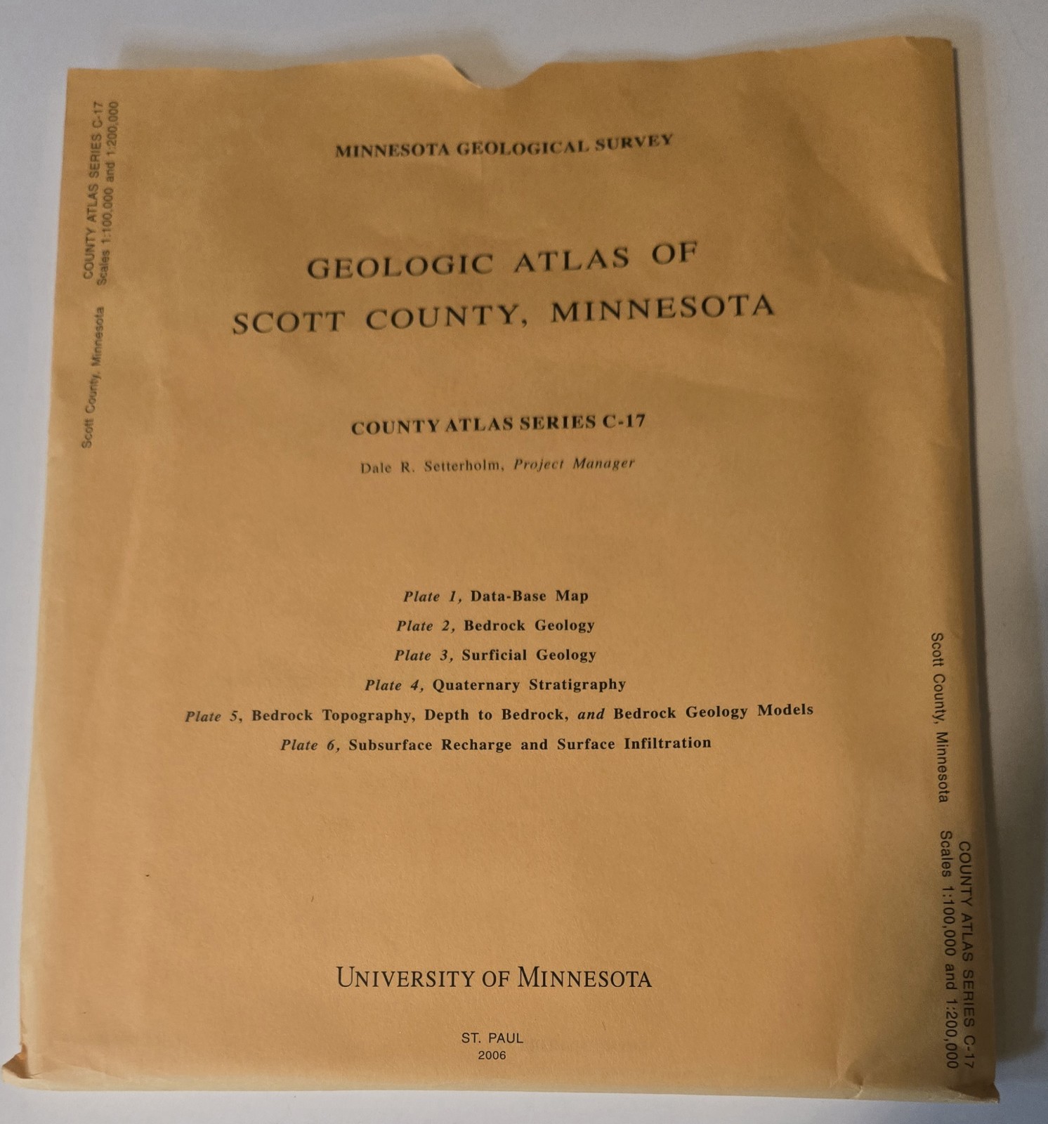 6 maps Geologic Atlas SCOTT County Minnesota 2006 Shakopee C-17 Bedrock Water