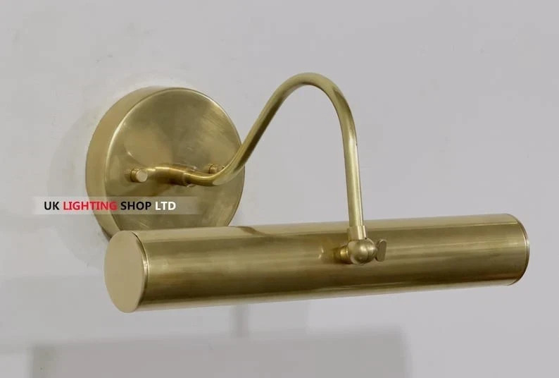 Modern Raw Brass Picture Light Solid Brass Vintage Wall Art Painting Lamp