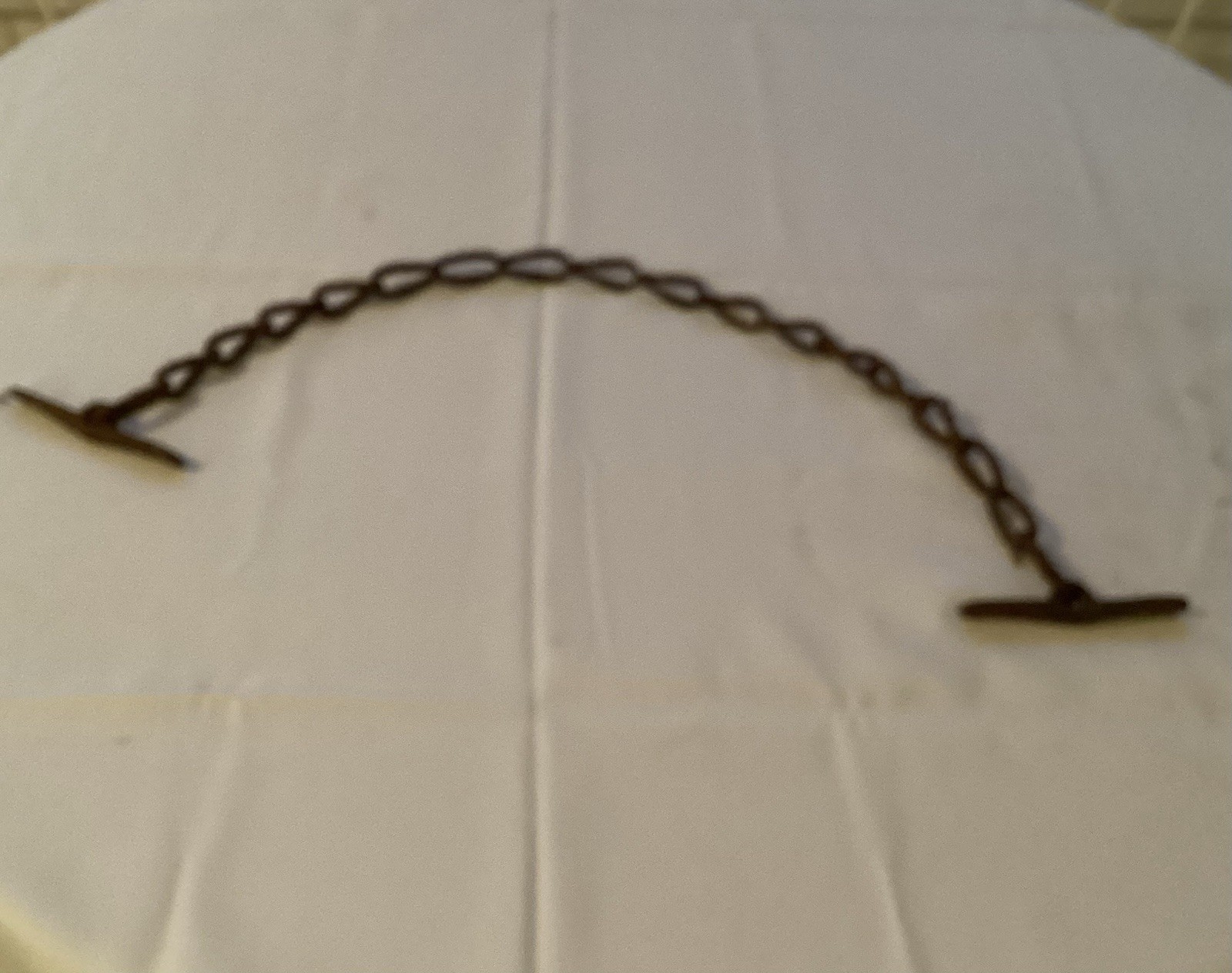 Antique Vintage Cast Iron HOG TURNER Farm Tool Chain w/2 Handles