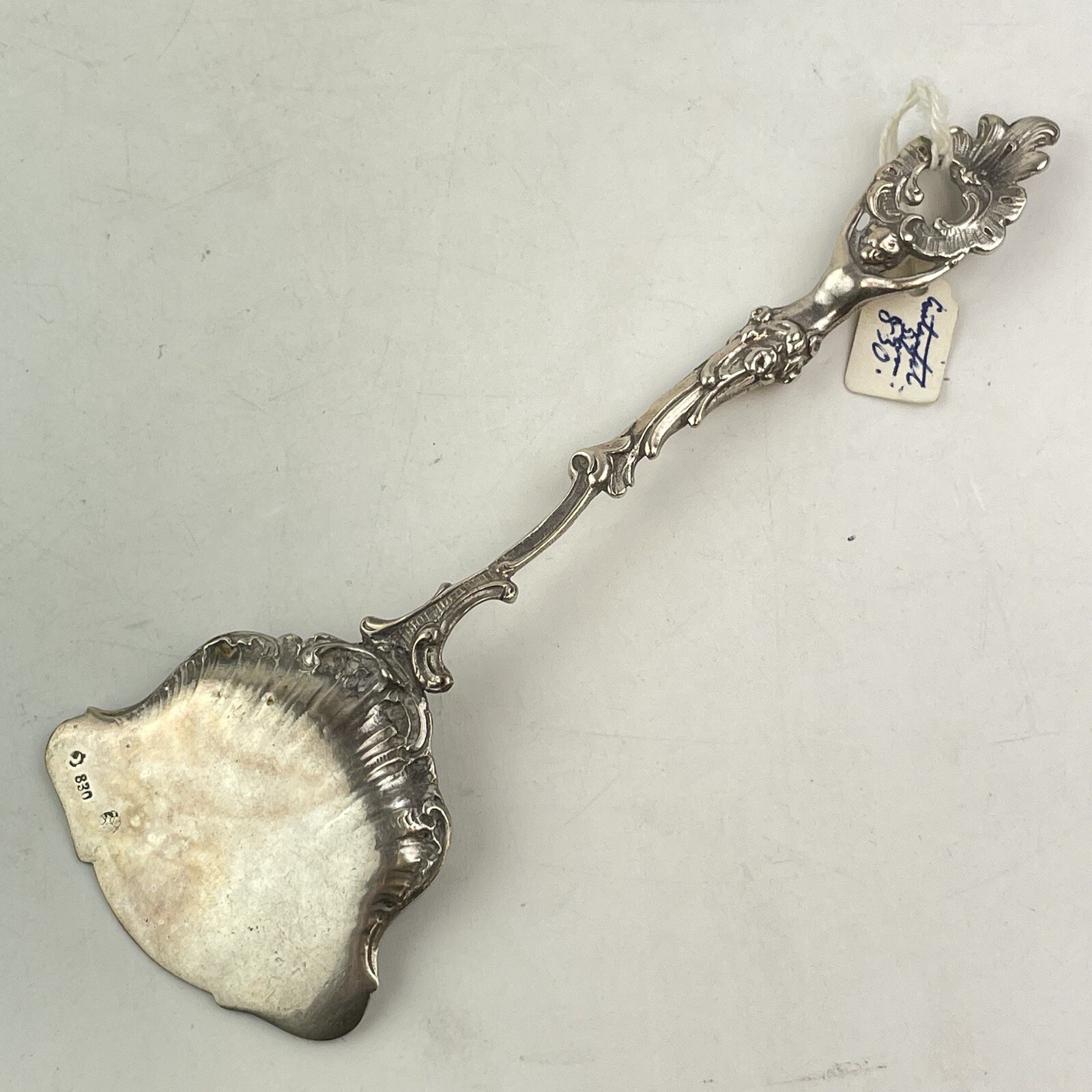 Antique Danish Solid 830 Silver Bon Bon Spoon Scoop Mermaid 16cm 43g