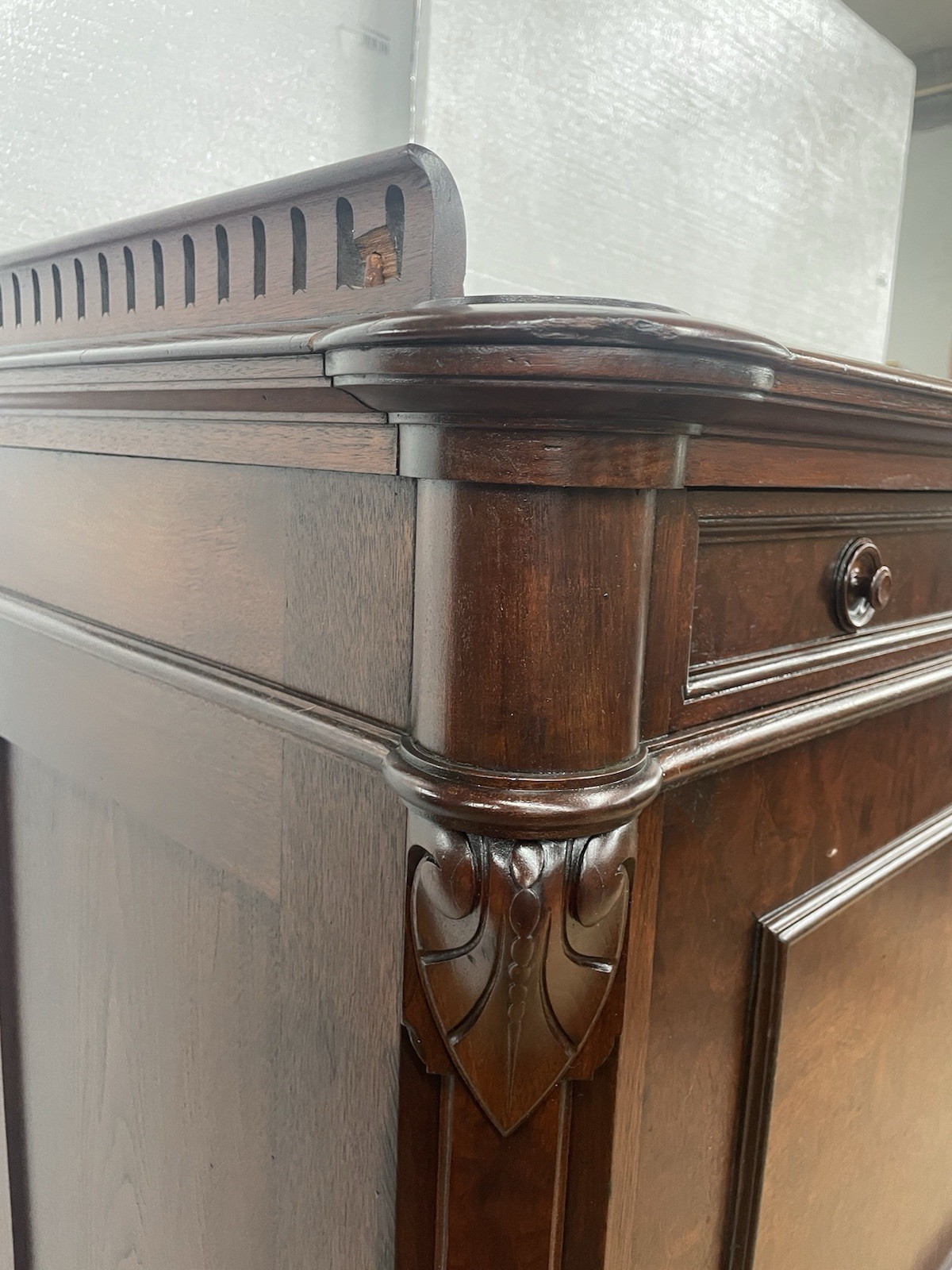 Antique 1860 Biedermeier Drop Front Secretary Abattent Desk Handmade Walnut