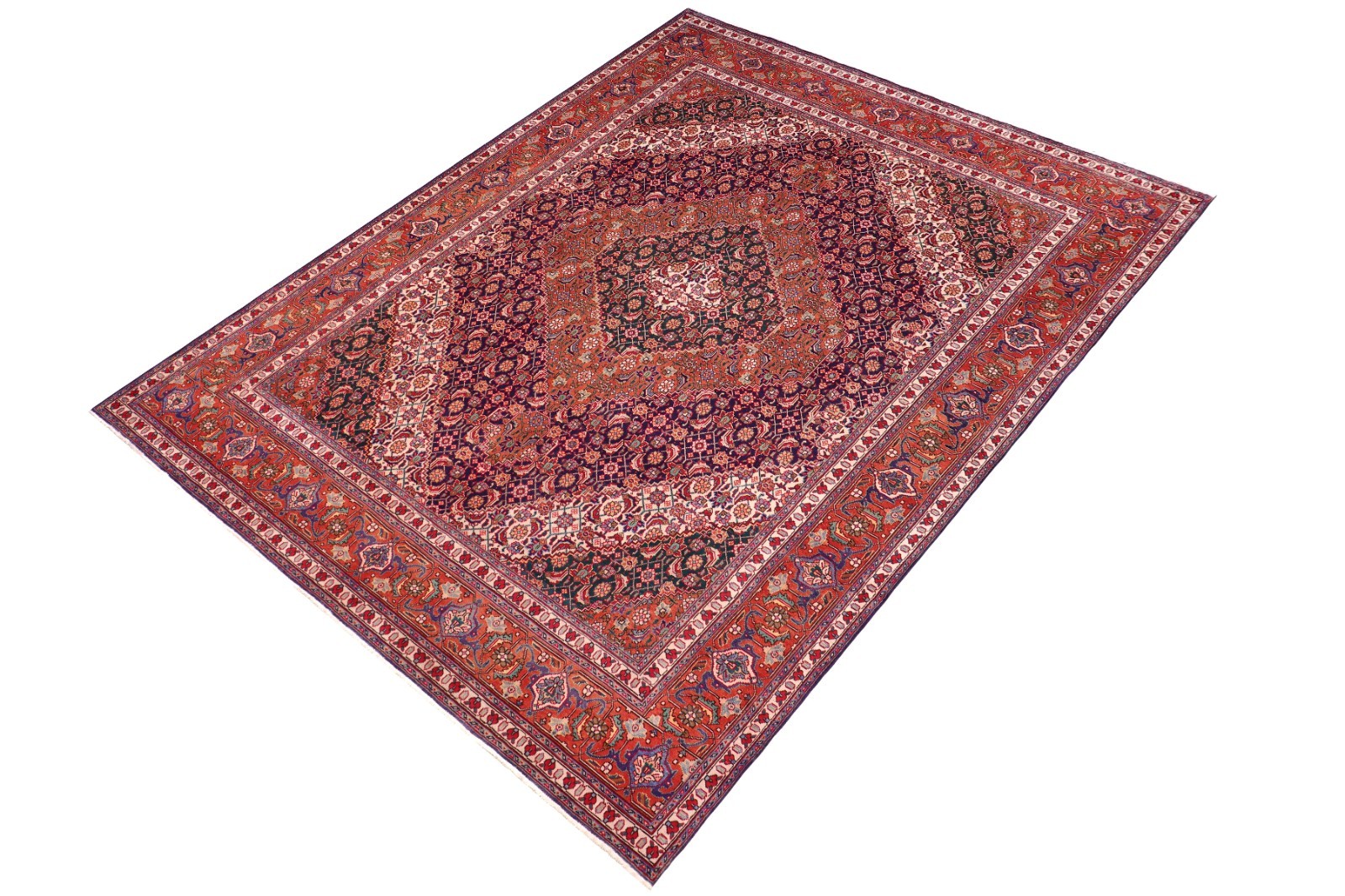 Exceptional Hand-Knotted Wool Area Rug – Stepped Diamond Medallion 10’0″ x 12’7