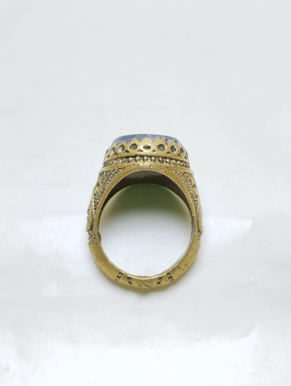 Ancient Roman Intaglio Agate Stone Solid Bronze Rare Ring Size 10.5 US