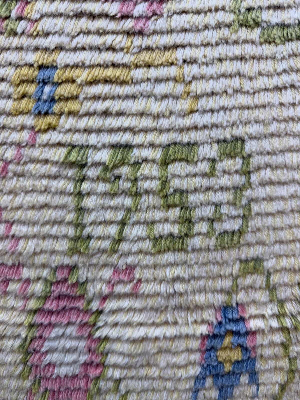 Vintage Fabulous Hand Knotted Dated Swedish Scandinavian Rya Shag Wool RugCarpet