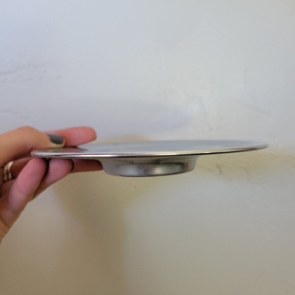 Keystone Ware Vintage Silver Round Candle Plate Tray Chrome Plated