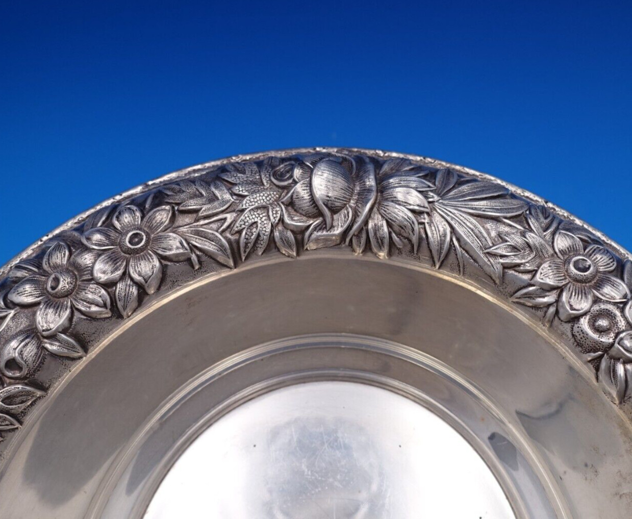 Repousse by Kirk Sterling Silver Champagne Coaster #219AF 2 1/2″ x 9 1/2″ #7657