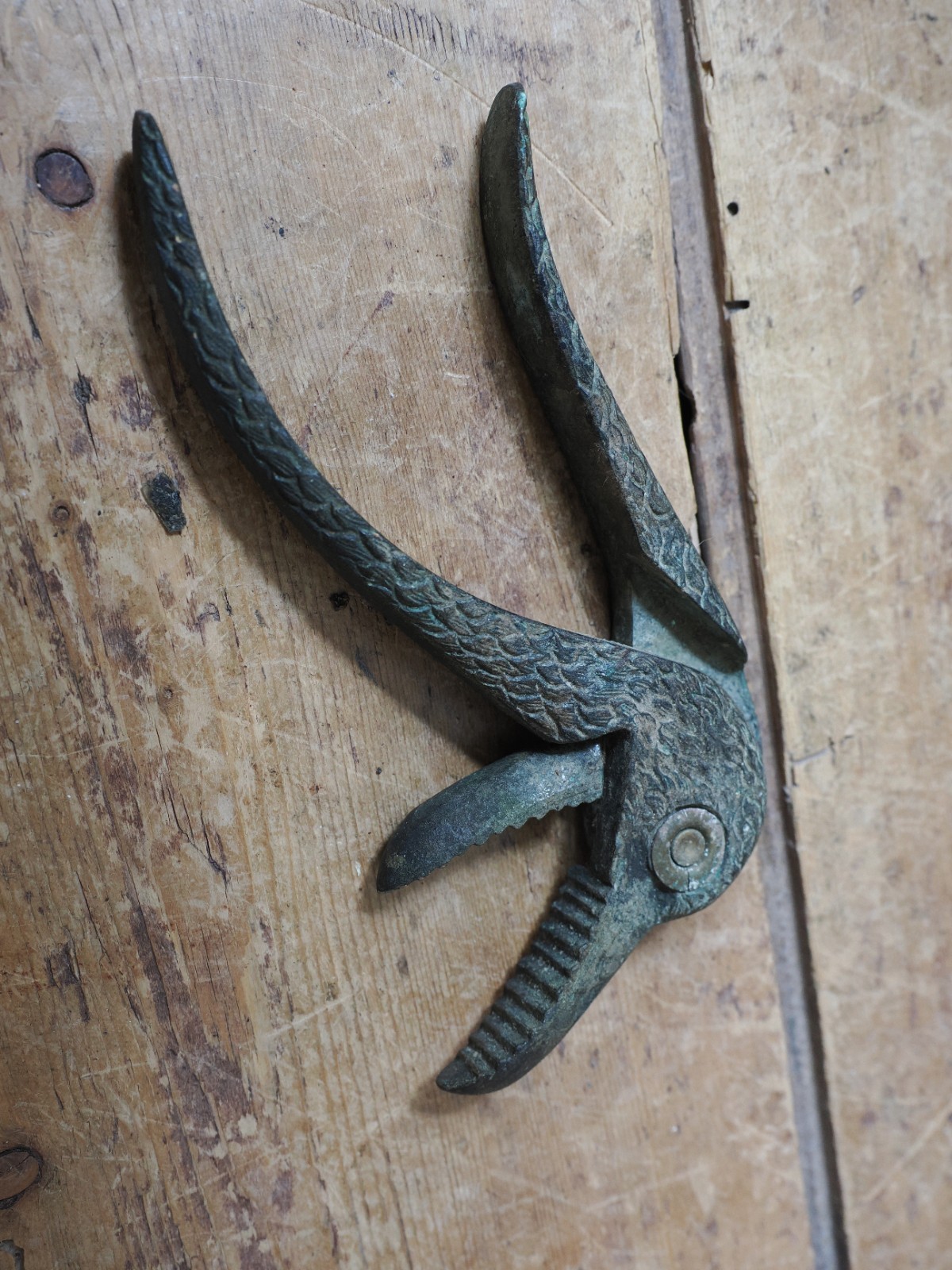 Genuine Antique Bronze Parrot ? Bird Nutcracker Nut Crackers