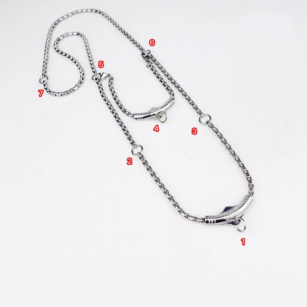 Necklace Stainless 30″ inches Hanging 7 Pendants Thai Buddha Amulet