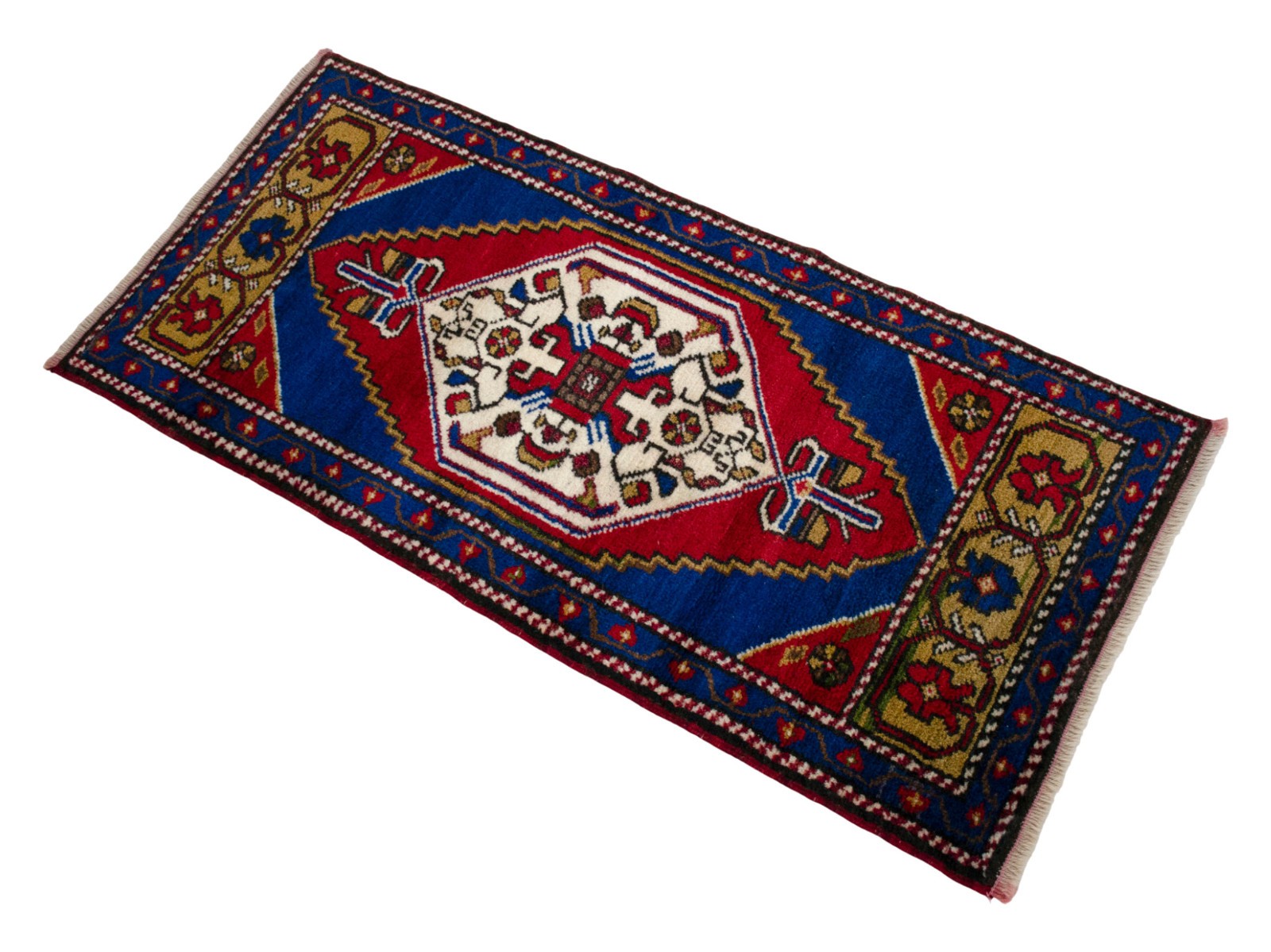 Vintage Turkish Rug Handmade Small Rug, Wool Door mat, Kitchen Rug, 2×4 ft apprx