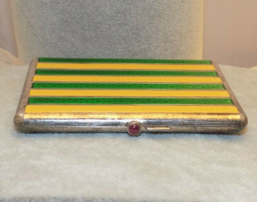 1998 Giavarra Sterling Silver & Ruby 0.45ct Enamel Card CASE #001 Koch & Co Ltd