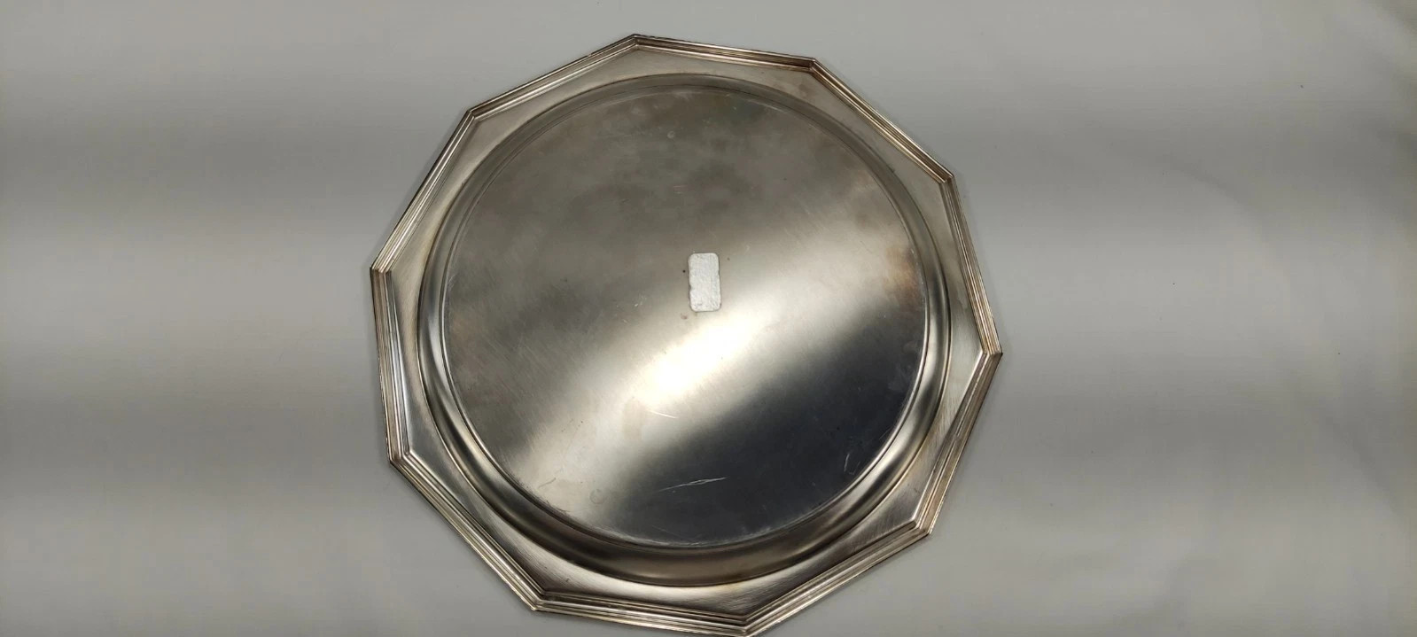 Vintage Reed & Barton Silver Scarce Decagon Waiter Serving Tray Platter Dish
